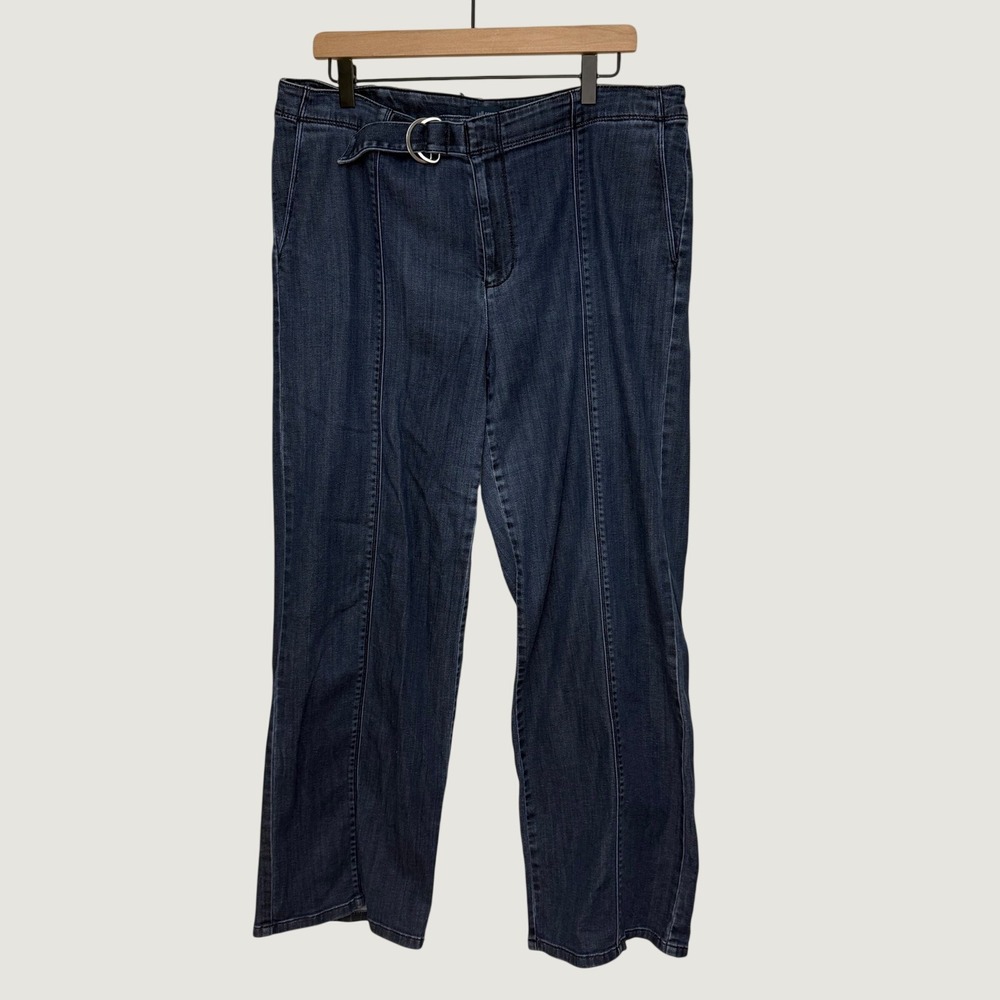 J. Jill Denim Metropolitan Full Leg Jeans Dark Wash Front Seam Size 16 WPT143211